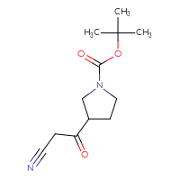 Chemical structure of tert-butyl 3-(2-cyanoacetyl)pyrrolidine-1-carboxylate - CSSB00010218814