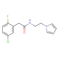 Chemical structure of 2-(5-chloro-2-fluorophenyl)-N-[2-(1H-pyrrol-1-yl)ethyl]acetamide - CSSB06469909655