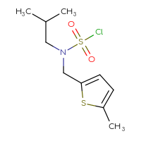 Chemical structure of N-(2-methylpropyl)-N-[(5-methylthiophen-2-yl)methyl]sulfamoyl chloride - CSSB06263672162