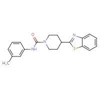Chemical structure of 4-(1,3-benzothiazol-2-yl)-N-(3-methylphenyl)piperidine-1-carboxamide - CSSB00025739407