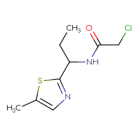 Chemical structure of 2-chloro-N-[1-(5-methyl-1,3-thiazol-2-yl)propyl]acetamide - CSSB09890522415