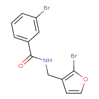 Chemical structure of 3-bromo-N-[(2-bromofuran-3-yl)methyl]benzamide - CSSB06812405775