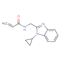 Chemical structure of N-[(1-cyclopropyl-1H-1,3-benzodiazol-2-yl)methyl]prop-2-enamide - CSSB00160465206