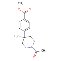 Chemical structure of methyl 4-(1-acetyl-4-methylpiperidin-4-yl)benzoate - CSSB21291564673