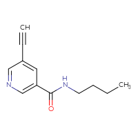 Chemical structure of N-butyl-5-ethynylpyridine-3-carboxamide - CSSB01991559434