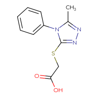 Chemical structure of 2-[(5-methyl-4-phenyl-4H-1,2,4-triazol-3-yl)sulfanyl]acetic acid - CSSB00000260056