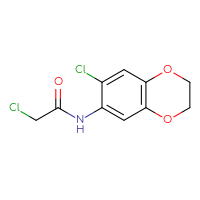 Chemical structure of 2-chloro-N-(7-chloro-2,3-dihydro-1,4-benzodioxin-6-yl)acetamide - CSSB00000239553