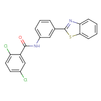 Chemical structure of N-[3-(1,3-benzothiazol-2-yl)phenyl]-2,5-dichlorobenzamide - CSSB00121701220