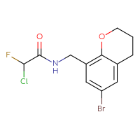 Chemical structure of N-[(6-bromo-3,4-dihydro-2H-1-benzopyran-8-yl)methyl]-2-chloro-2-fluoroacetamide - CSSB21332122527