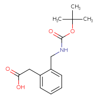 Chemical structure of 2-[2-({[(tert-butoxy)carbonyl]amino}methyl)phenyl]acetic acid - CSSB00012351340