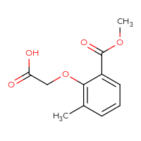 Chemical structure of 2-[2-(methoxycarbonyl)-6-methylphenoxy]acetic acid - CSSB03559671613