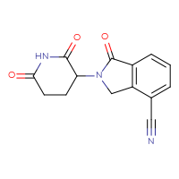 Chemical structure of 2-(2,6-dioxopiperidin-3-yl)-1-oxo-2,3-dihydro-1H-isoindole-4-carbonitrile - CSSB06726395159