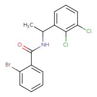 Chemical structure of 2-bromo-N-[1-(2,3-dichlorophenyl)ethyl]benzamide - CSSB20555904646