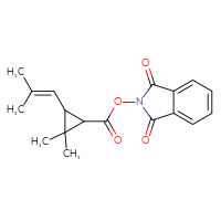 Chemical structure of 1,3-dioxo-2,3-dihydro-1H-isoindol-2-yl 2,2-dimethyl-3-(2-methylprop-1-en-1-yl)cyclopropane-1-carboxylate - CSSB00116213765