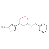 Chemical structure of benzyl N-[2-hydroxy-1-(1-methyl-1H-pyrazol-4-yl)ethyl]carbamate - CSSB00113607553