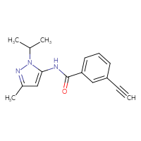 Chemical structure of 3-ethynyl-N-[3-methyl-1-(propan-2-yl)-1H-pyrazol-5-yl]benzamide - CSSB02313142772