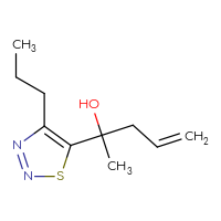 Chemical structure of 2-(4-propyl-1,2,3-thiadiazol-5-yl)pent-4-en-2-ol - CSSB21246270530