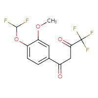 Chemical structure of 1-[4-(difluoromethoxy)-3-methoxyphenyl]-4,4,4-trifluorobutane-1,3-dione - CSSB00015197513