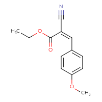 Chemical structure of ethyl (2Z)-2-cyano-3-(4-methoxyphenyl)prop-2-enoate - CSSB00020586313