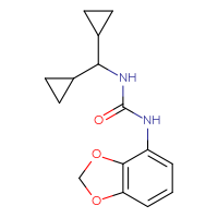 Chemical structure of 1-(2H-1,3-benzodioxol-4-yl)-3-(dicyclopropylmethyl)urea - CSSB00048197649