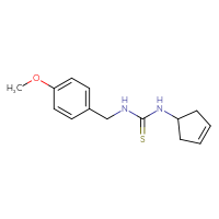Chemical structure of 3-(cyclopent-3-en-1-yl)-1-[(4-methoxyphenyl)methyl]thiourea - CSSB02004587952