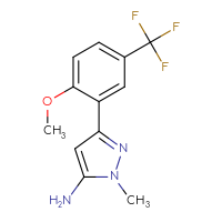 Chemical structure of 3-[2-methoxy-5-(trifluoromethyl)phenyl]-1-methyl-1H-pyrazol-5-amine - CSSB00103116993