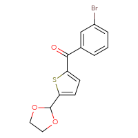 Chemical structure of 2-[5-(3-bromobenzoyl)thiophen-2-yl]-1,3-dioxolane - CSSB00020568979