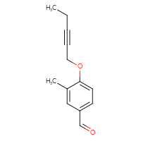 Chemical structure of 3-methyl-4-(pent-2-yn-1-yloxy)benzaldehyde - CSSB00158875687