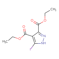 Chemical structure of 3,4-diethyl 5-iodo-1H-pyrazole-3,4-dicarboxylate - CSSB00135394779