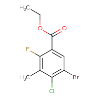 Chemical structure of ethyl 5-bromo-4-chloro-2-fluoro-3-methylbenzoate - CSSB00135391395