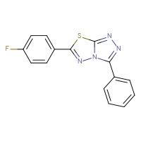 Chemical structure of 6-(4-fluorophenyl)-3-phenyl-[1,2,4]triazolo[3,4-b][1,3,4]thiadiazole - CSSB00121687870