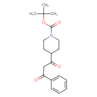 Chemical structure of tert-butyl 4-(3-oxo-3-phenylpropanoyl)piperidine-1-carboxylate - CSSB00020629076