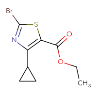 Chemical structure of ethyl 2-bromo-4-cyclopropyl-1,3-thiazole-5-carboxylate - CSSB00035172814