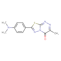 Chemical structure of 7-[4-(dimethylamino)phenyl]-3-methyl-4H-[1,3,4]thiadiazolo[2,3-c][1,2,4]triazin-4-one - CSSB00121606585