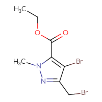 Chemical structure of ethyl 4-bromo-3-(bromomethyl)-1-methyl-1H-pyrazole-5-carboxylate - CSSB00010295795