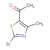 Chemical structure of 1-(2-bromo-4-methyl-1,3-thiazol-5-yl)ethan-1-one - CSSB00010106820