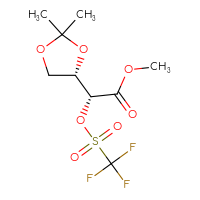 Chemical structure of methyl (2R)-2-[(4S)-2,2-dimethyl-1,3-dioxolan-4-yl]-2-(trifluoromethanesulfonyloxy)acetate - CSSB00102834574