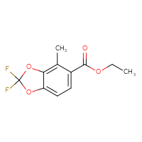Chemical structure of ethyl 2,2-difluoro-4-methyl-2H-1,3-benzodioxole-5-carboxylate - CSSB00133446848