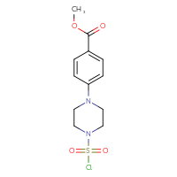 Chemical structure of methyl 4-[4-(chlorosulfonyl)piperazin-1-yl]benzoate - CSSB21224774090