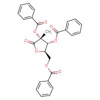 Chemical structure of (3R,4R,5R)-4-(benzoyloxy)-5-[(benzoyloxy)methyl]-3-methyl-2-oxooxolan-3-yl benzoate - CSSB00016990634