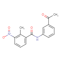 Chemical structure of N-(3-acetylphenyl)-2-methyl-3-nitrobenzamide - CSSB00015186715