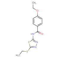 Chemical structure of 4-ethoxy-N-[5-(ethylsulfanyl)-1,3,4-thiadiazol-2-yl]benzamide - CSSB00048853974