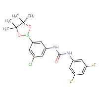 Chemical structure of 3-[3-chloro-5-(4,4,5,5-tetramethyl-1,3,2-dioxaborolan-2-yl)phenyl]-1-(3,5-difluorophenyl)urea - CSSB21332065133