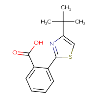 Chemical structure of 2-(4-tert-butyl-1,3-thiazol-2-yl)benzoic acid - CSSB21253045925