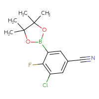 Chemical structure of 3-chloro-4-fluoro-5-(4,4,5,5-tetramethyl-1,3,2-dioxaborolan-2-yl)benzonitrile - CSSB00010193826
