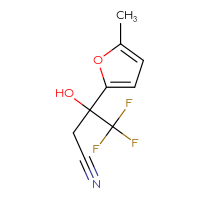 Chemical structure of 4,4,4-trifluoro-3-hydroxy-3-(5-methylfuran-2-yl)butanenitrile - CSSB00000025761