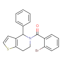 Chemical structure of 5-(2-bromobenzoyl)-4-phenyl-4H,5H,6H,7H-thieno[3,2-c]pyridine - CSSB12836724197