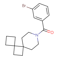 Chemical structure of 8-(3-bromobenzoyl)-8-azadispiro[3.0.5⁵.2⁴]dodecane - CSSB15363274618