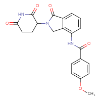 Chemical structure of N-[2-(2,6-dioxopiperidin-3-yl)-1-oxo-2,3-dihydro-1H-isoindol-4-yl]-4-methoxybenzamide - CSSB02495336244