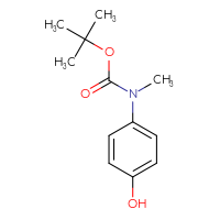 Chemical structure of tert-butyl N-(4-hydroxyphenyl)-N-methylcarbamate - CSSB00000743461
